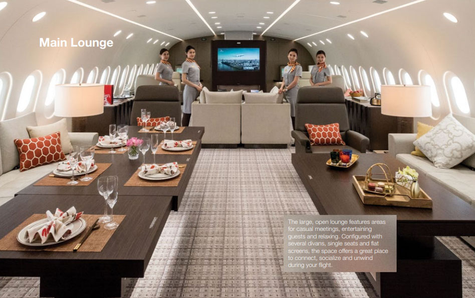 Private Boeing 787 Dreamliner Main Lounge