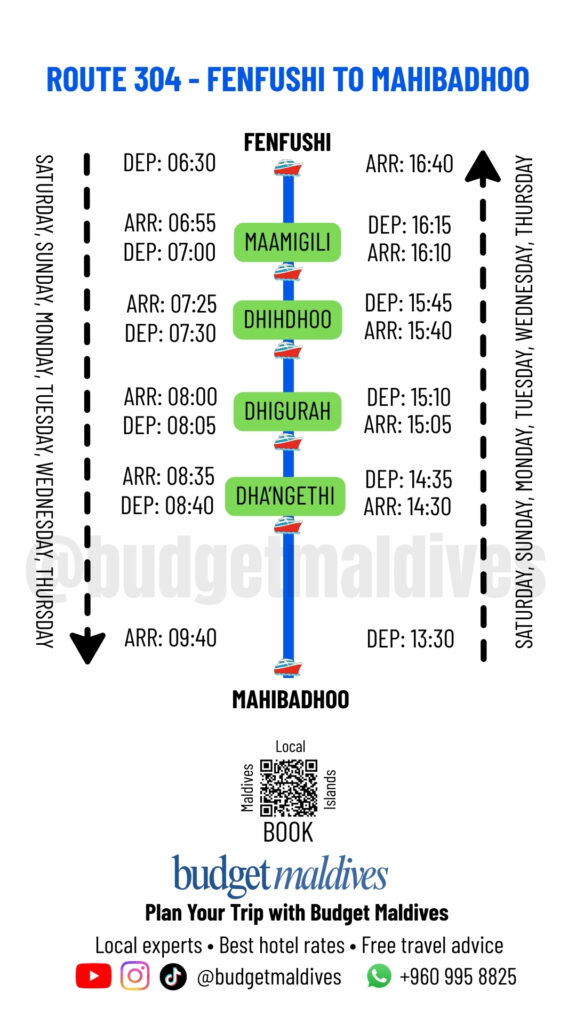 ROUTE 304 - FENFUSHI TO MAHIBADHOO