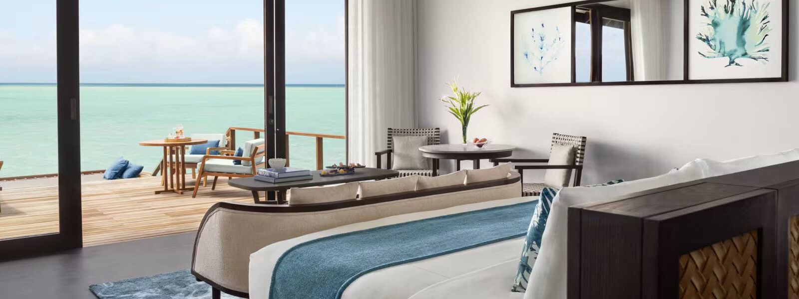 Luxury overwater bungalows in Maldives with private pools